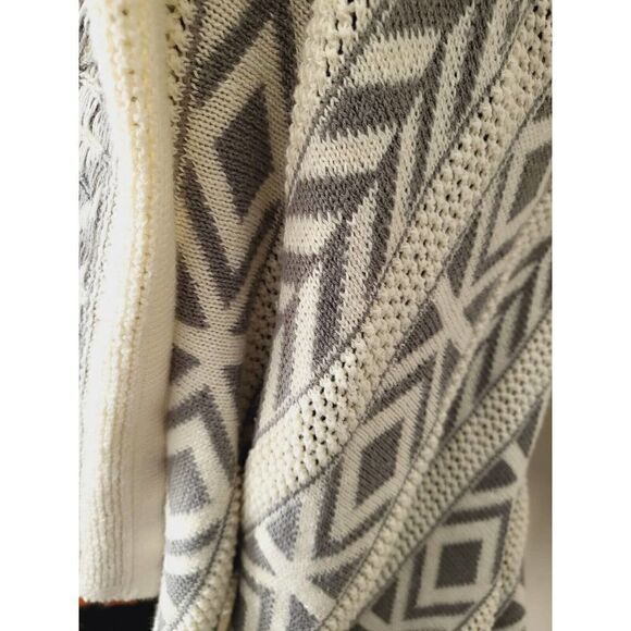 Woolrich Knit Women's Medium Sienna Geometric Southwest Open Front Waterfall - Picture 2 of 5